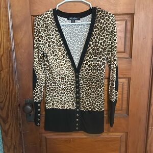 Hawthorne Animal Print Cardigan Sweater